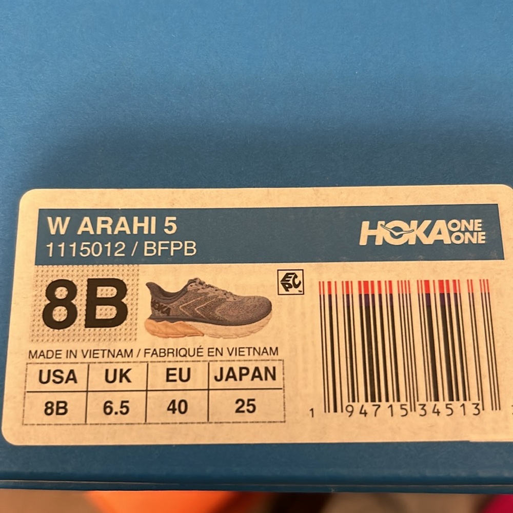 HOKA Arahi 5 blue size 8 gently worn - Picture 5 of 5
